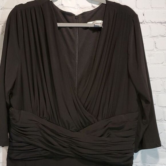 Vintage black women's plus size Clues Collections midi dress - Picture 6 of 10